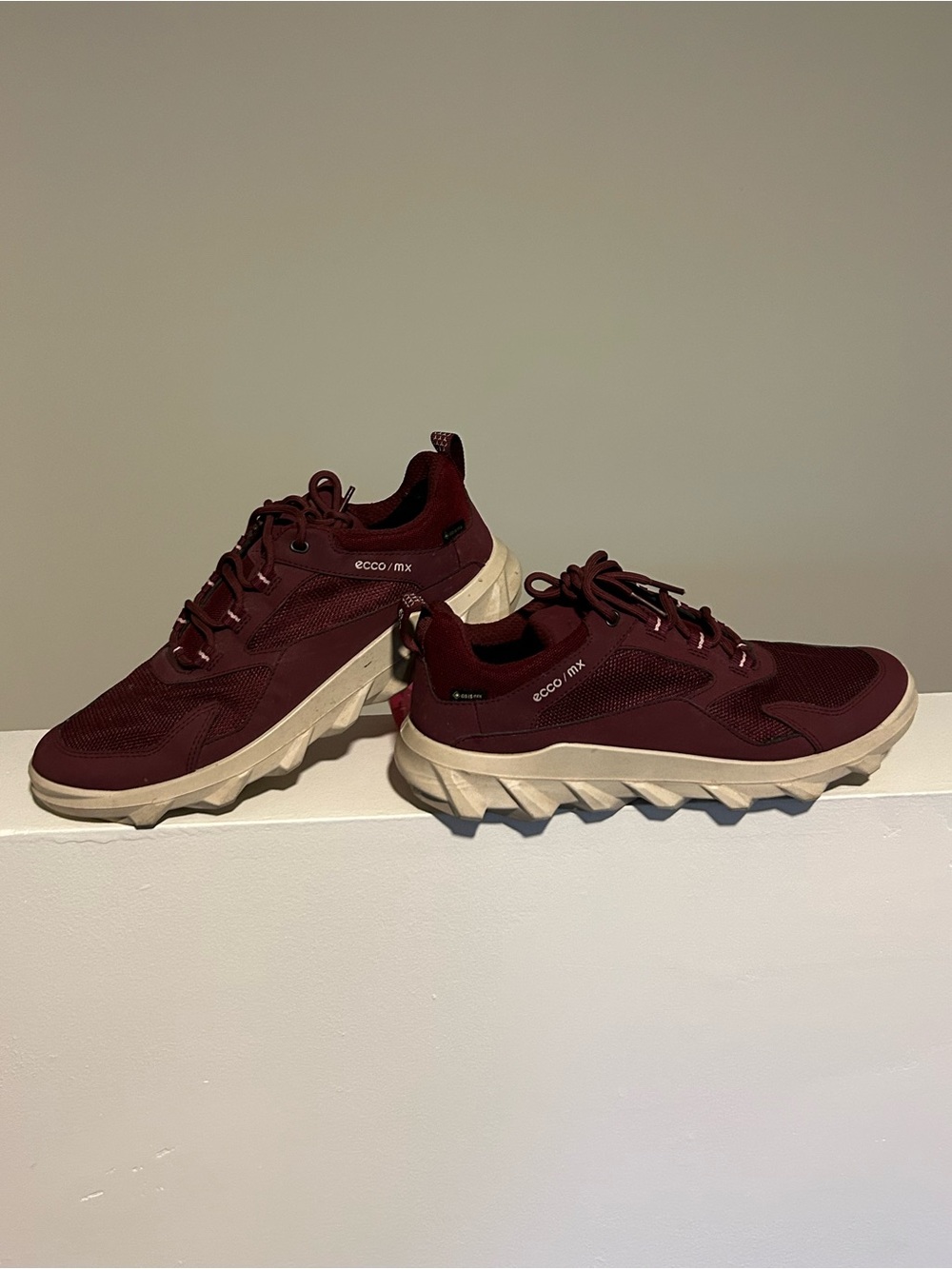 Ecco Women's Burgundy Athletic Waterproof Trail Sneakers